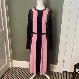 Boden knit pink navy color block dress